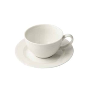 Jenna Clifford - Embossed Lines Off-White Cup & Saucer - Set of 4