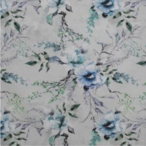 Round Tablecloth Blue Ferns