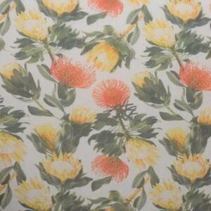Round Tablecloth Soft Weave - Yellow Protea. jpg