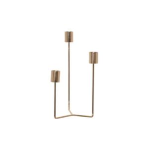 GOLD -3 -TIER -CANDLE -STICK -23CM