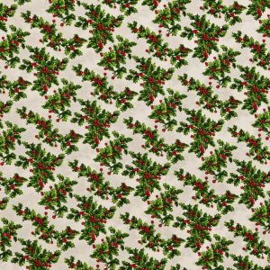 Xmas Serviettes Green Holly- Set of 6