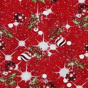 Xmas Balls On Red
