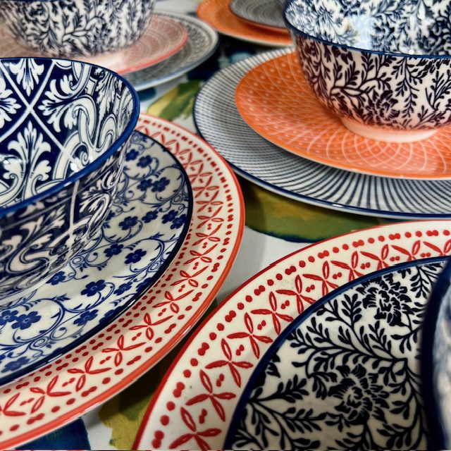 Dinner Set - Orange And Blue - Image 2