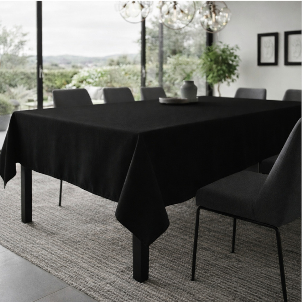Linen Like Tablecloth - Black