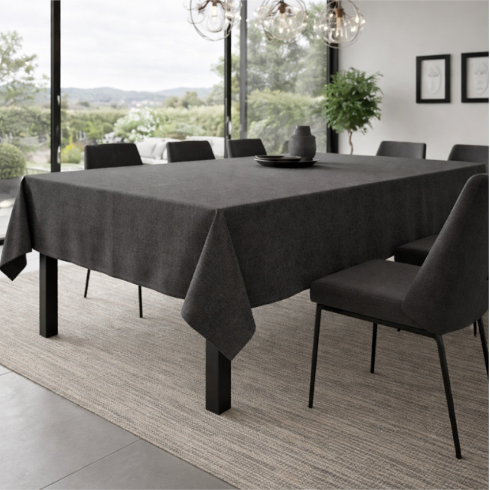 Linen Like Tablecloth - Charcoal