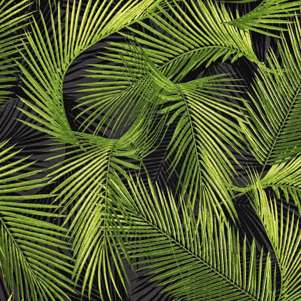 Tablecloth Round - Palms On Black - Image 2