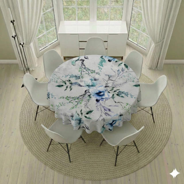 Round Tablecloth - Indigo Willow