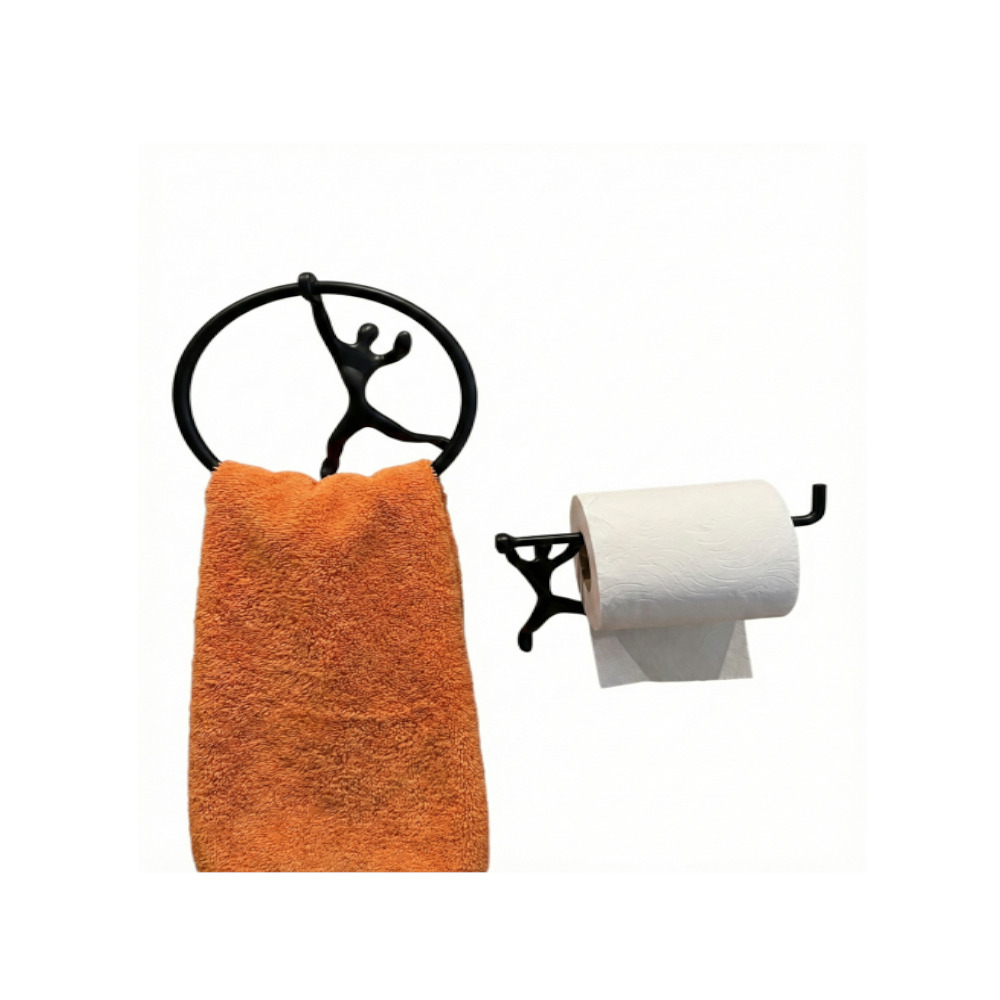 Matt Black Chrome Towel Holder - Image 4