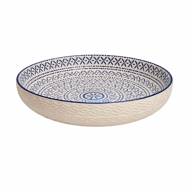 Serving Bowl 30cm - Blue Trellis