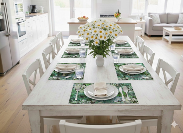 Placemat - Water Resistant - Green Succulent - Image 4