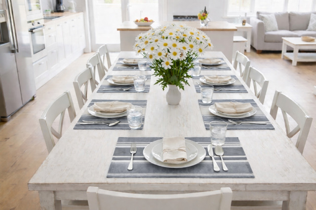Placemat - Water Resistant - Grey Stripe - Image 4