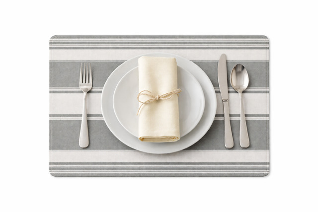 Placemat - Water Resistant - Grey Stripe - Image 3