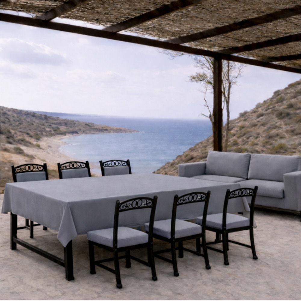 Water Resistant Tablecloth - Grey