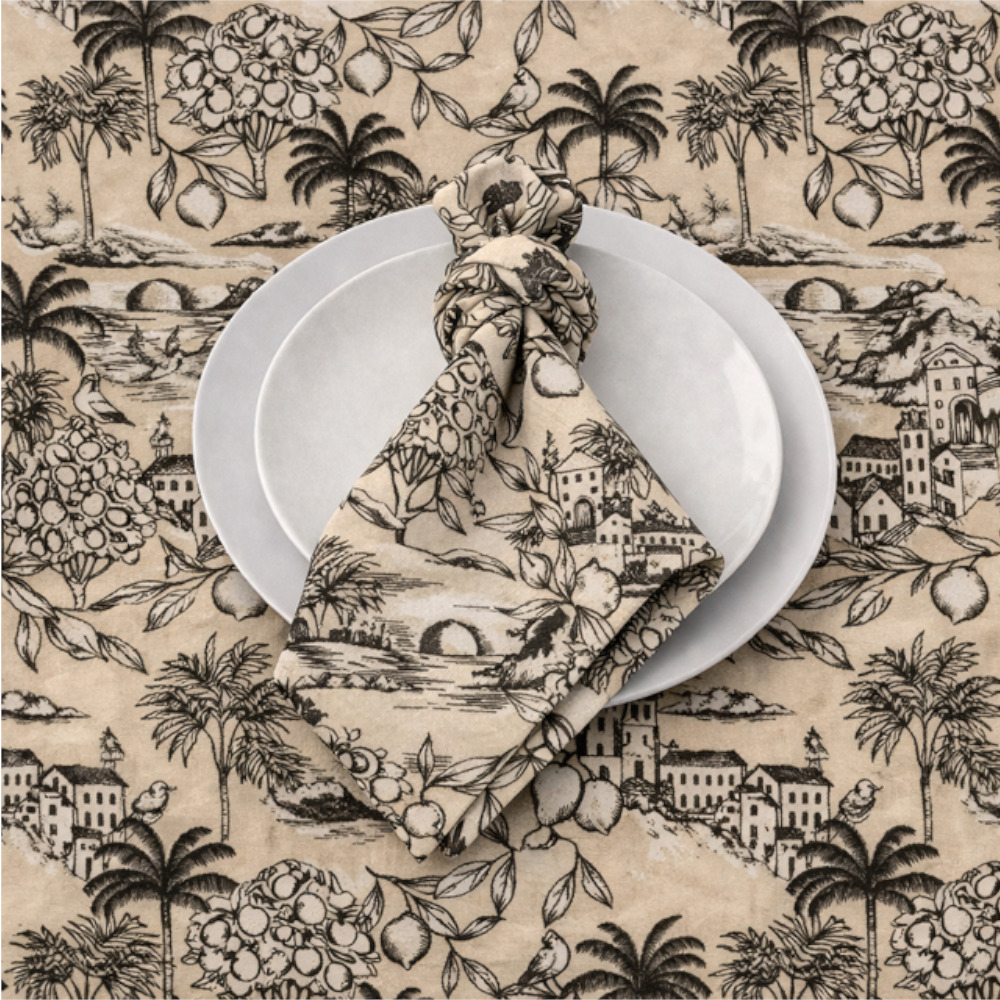 Serviette - Village Scene - Set Of 6