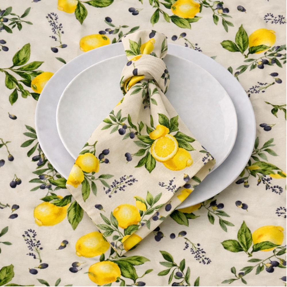 Serviette - Lemons And Olives - Set Of 6