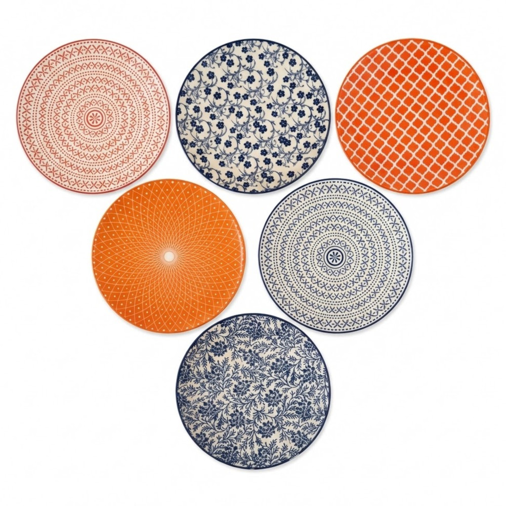Dinner Plates Orange and Blue