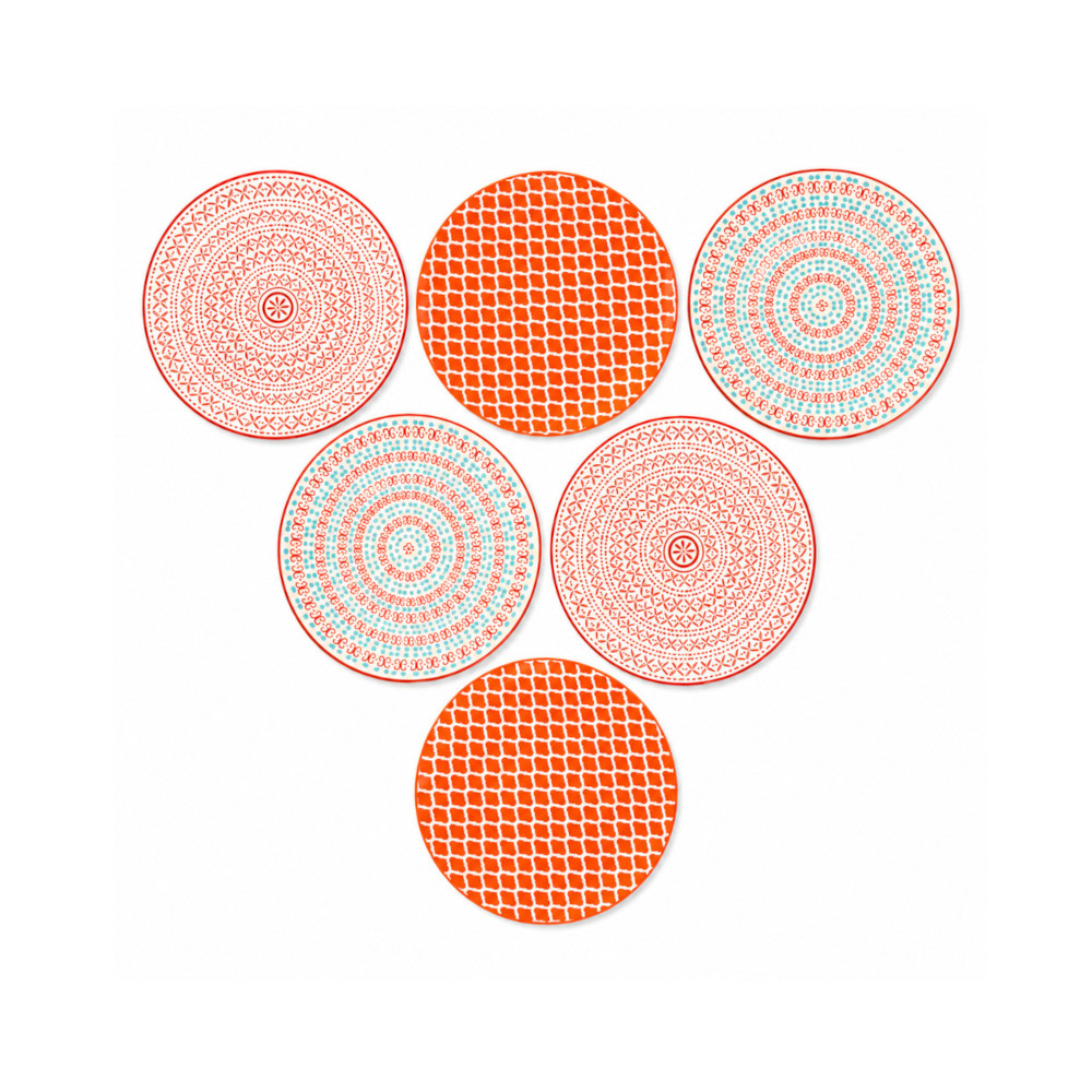 Side Plates Orange and Turquoise