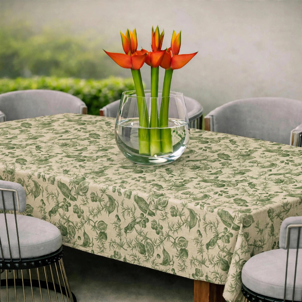 Linen Like Tablecloth - Avian - Moss - Image 2