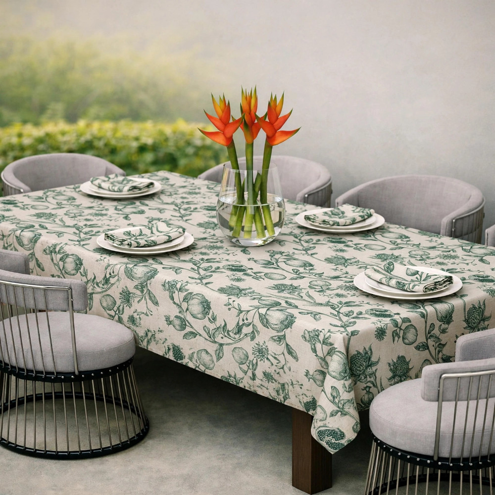 Linen Like Tablecloth - Pomegranate - Willow - Image 2
