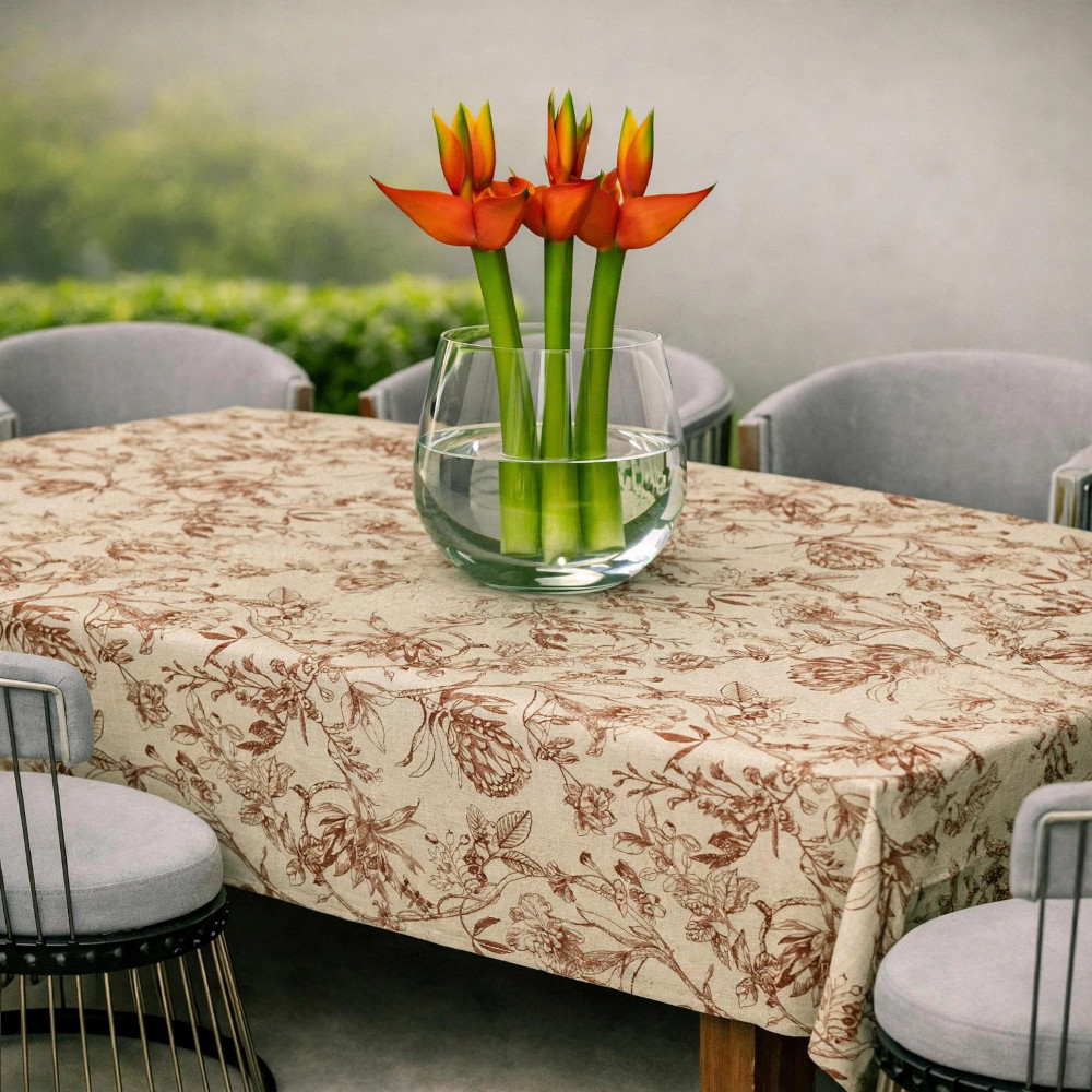 Linen Like Tablecloth - Protea - Crimson - Image 2