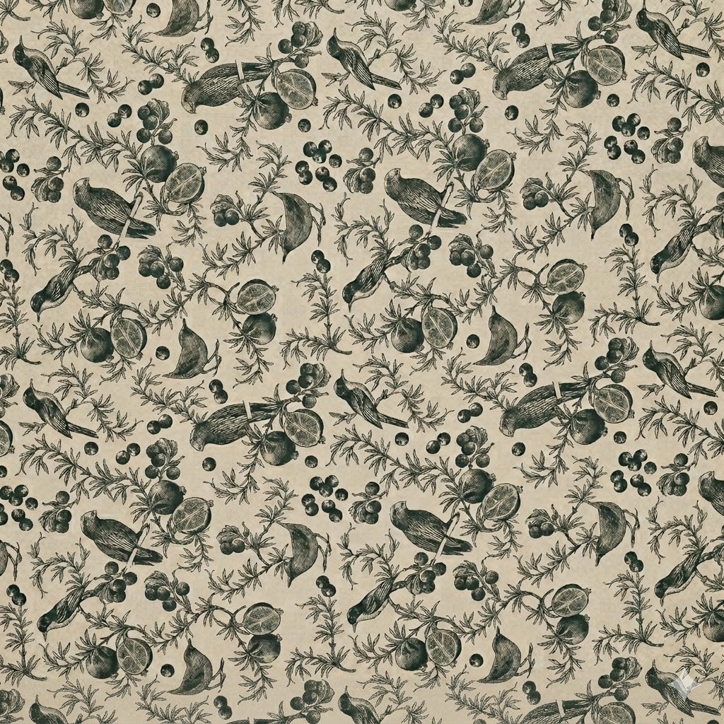 Round Linen Like Tablecloth - Avian - Charcoal