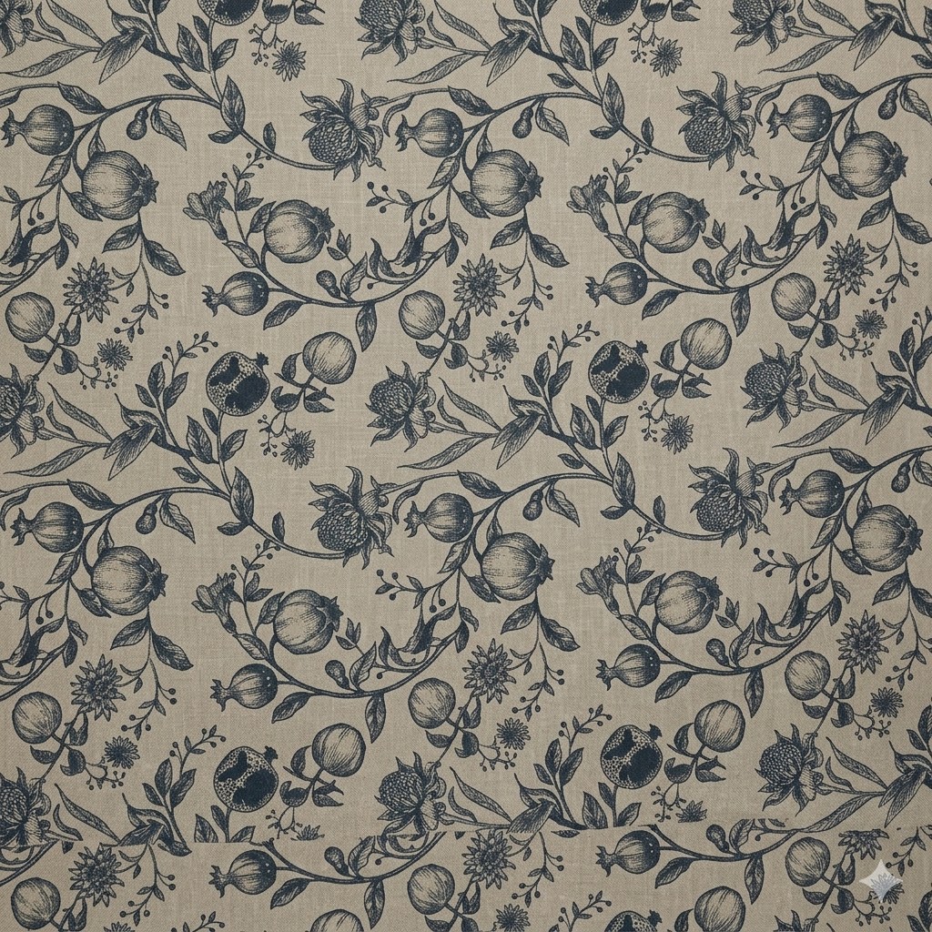 Round Linen Like Tablecloth - Pomegranate - Periwinkle