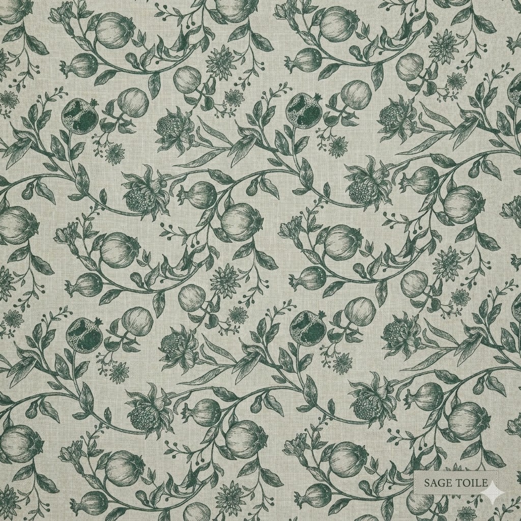 Round Linen Like Tablecloth - Pomegranate - Willow