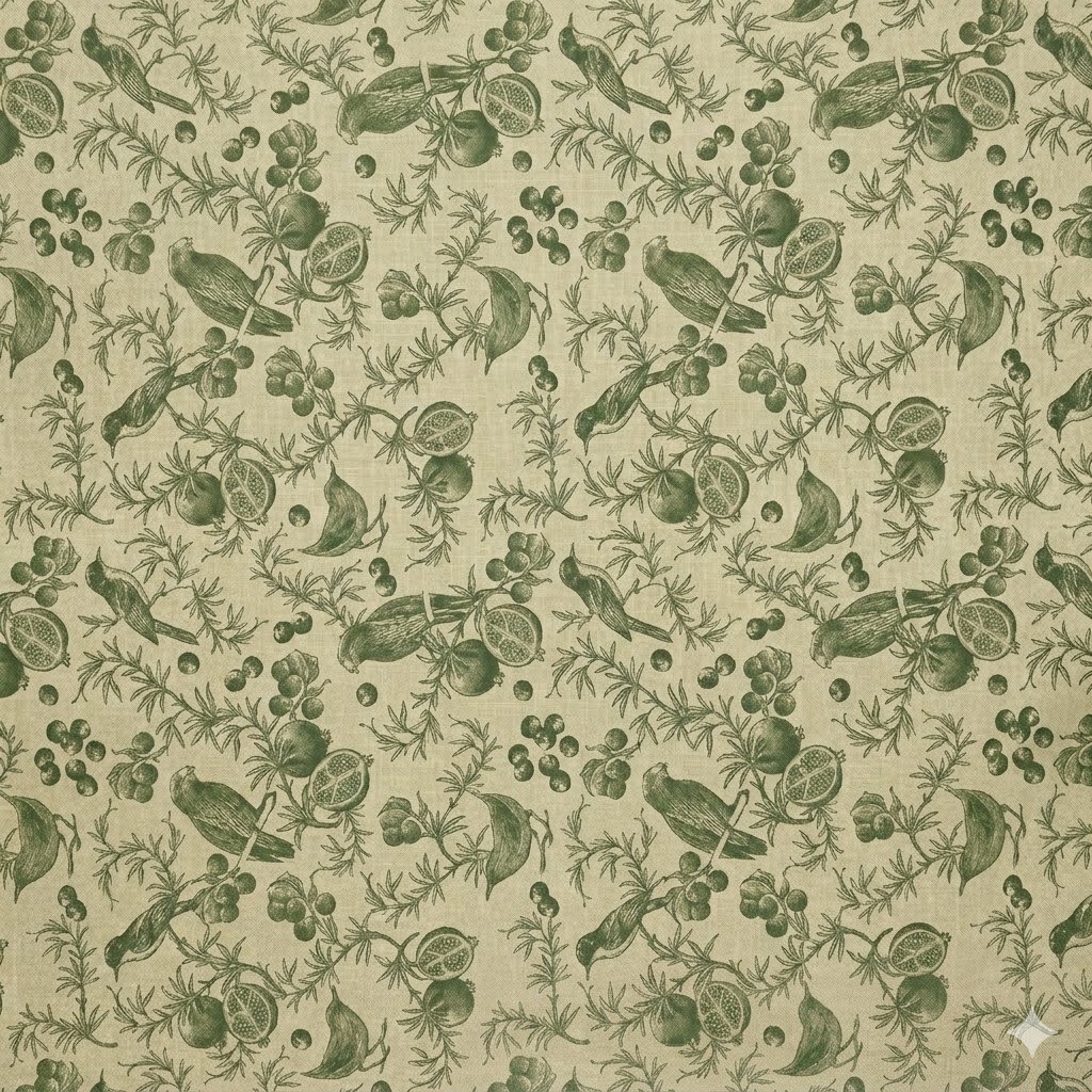 Square Linen Like Tablecloth - Avian - Moss