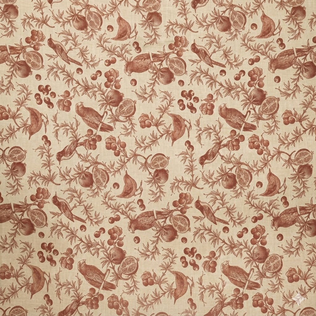 Square Linen Like Tablecloth - Avian - Sienna