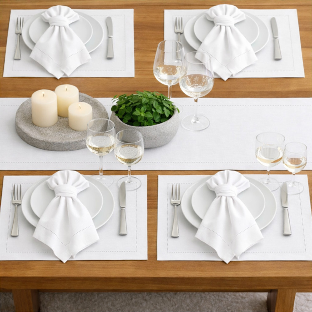 Heritage Serviette - White - Set Of 4 - Image 3