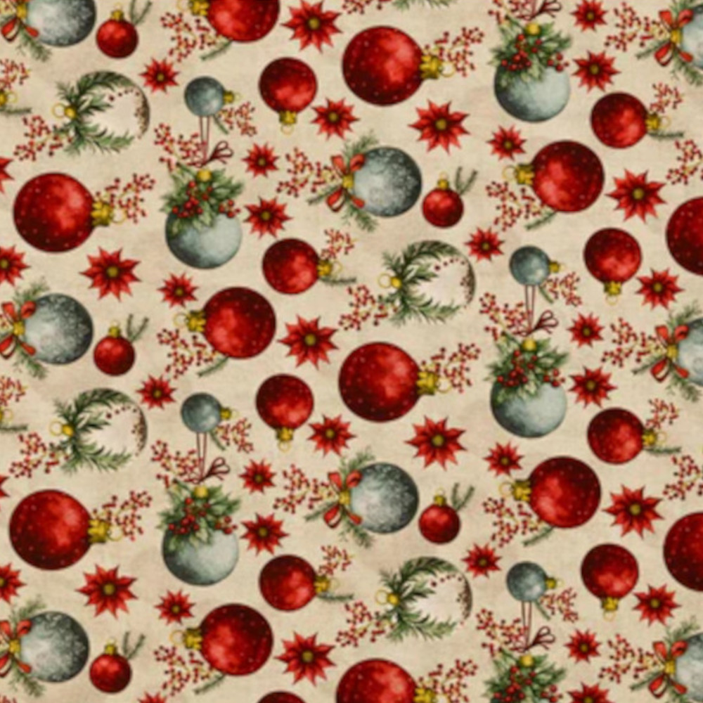 Round Xmas Tablecloth - Balls