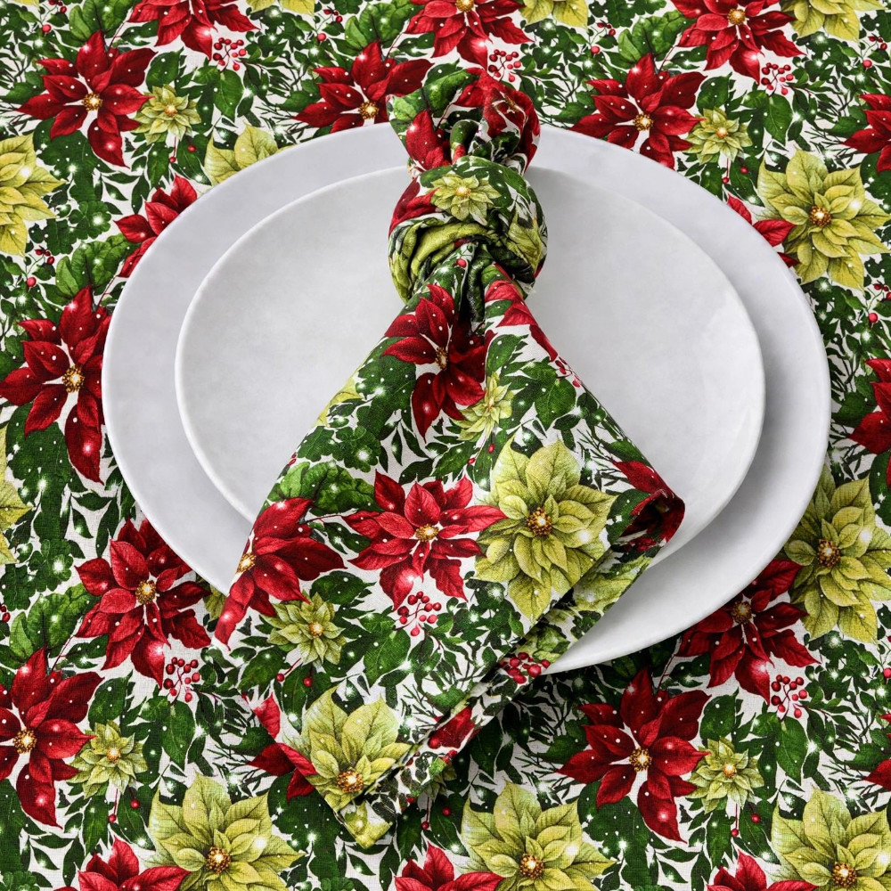 Xmas Serviettes Poinsettia Mix.