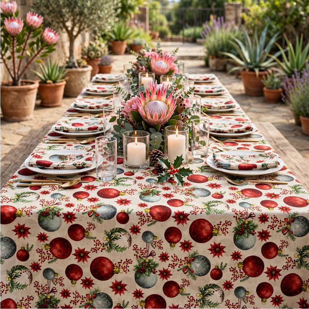 Xmas Tablecloth - Balls - Image 2
