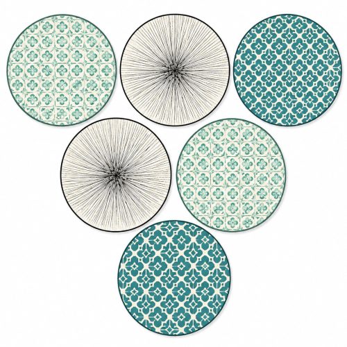 Dinner Plates Green And Black