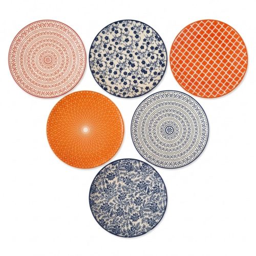 Dinner Plates Orange And Blue
