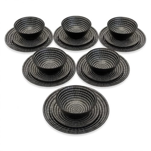 Dinner Set Spectrum White And Charcoal