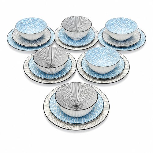 Dinner Set Turquoise and Black