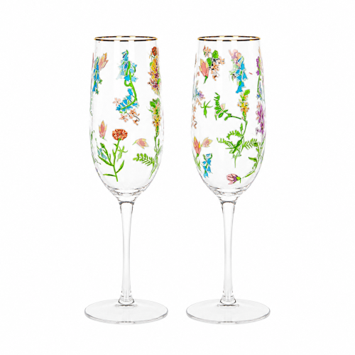 Floral Champagne Flute
