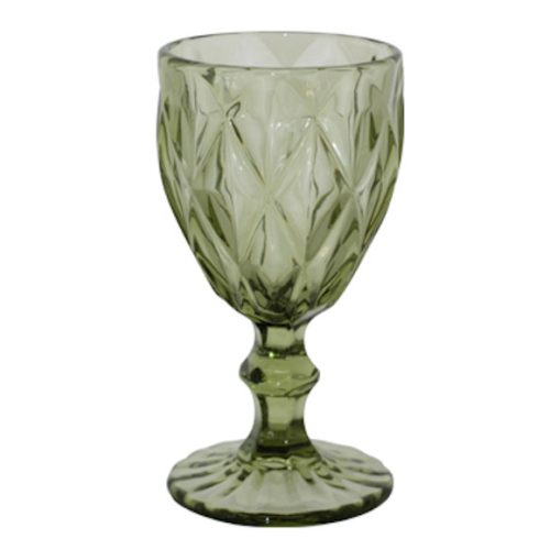 Pressed-Glass-Goblet-Green