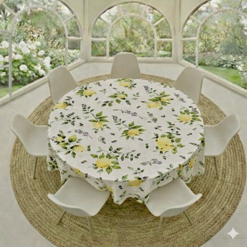 Round Tablecloth Lemons And Olives
