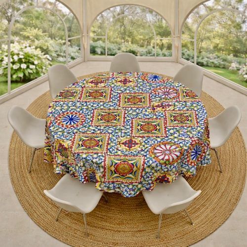 Round Round Tablecloth Mosaic Majolica