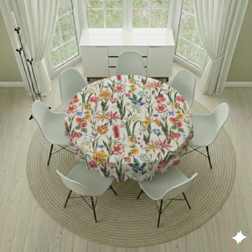 Round Tablecloth- Seamless Floral