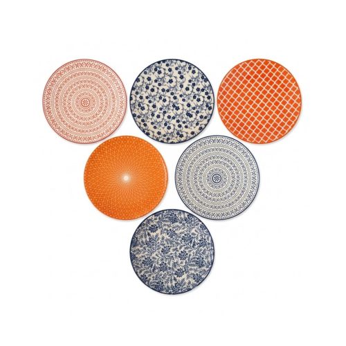 Side Plates Orange and Blue