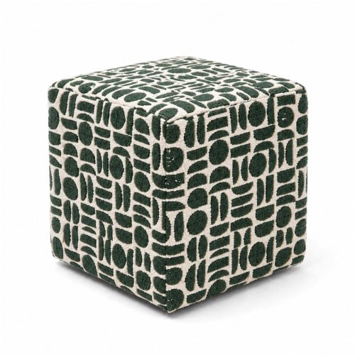 Square Ottoman Half Mooon Forrest green