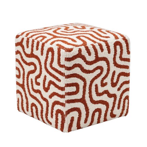 Square Ottoman Urban Maze Paprika