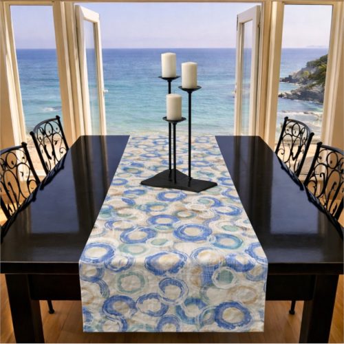 Table Runner Blue Swirl