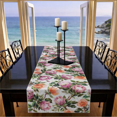 Table Runner Pink Protea