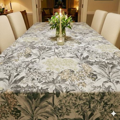 Tablecloth -Palm Trees Grey