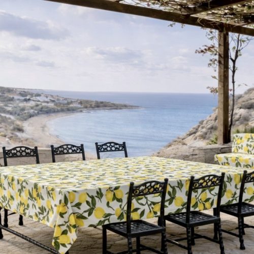 Tablecloth Water Resistant Lemon