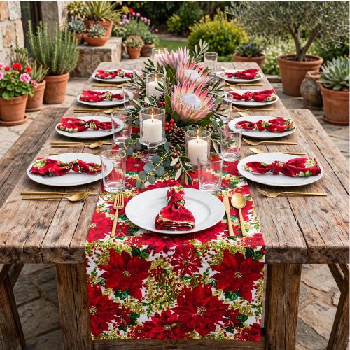 Xmas Runner - Poinsettia Mix
